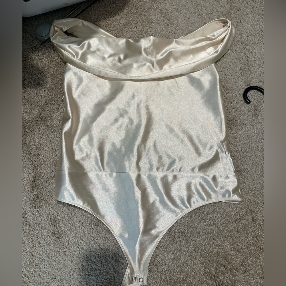 Express Off the Shoulder Gold Bodysuit